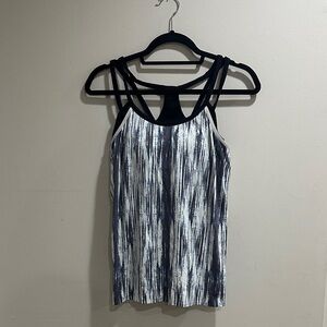 Athleta Black and White Striped Tank Top